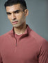 Men Solid Slim Fit Mock Neck Sports T-shirt with ELASTO PLUS