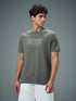 Men Typography Printed Slim Fit Round Neck Sports T-shirt with COTFLEX
