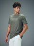 Men Typography Printed Slim Fit Round Neck Sports T-shirt with COTFLEX