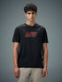Men Typography Printed Slim Fit Round Neck Sports T-shirt with COTFLEX