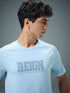 Men Typography Printed Slim Fit Round Neck Sports T-shirt with COTFLEX
