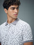 Men Printed Slim Fit Polo Sports T-shirt with MATPIQ