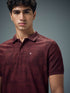 Men Printed Slim Fit Polo Sports T-shirt with MATPIQ