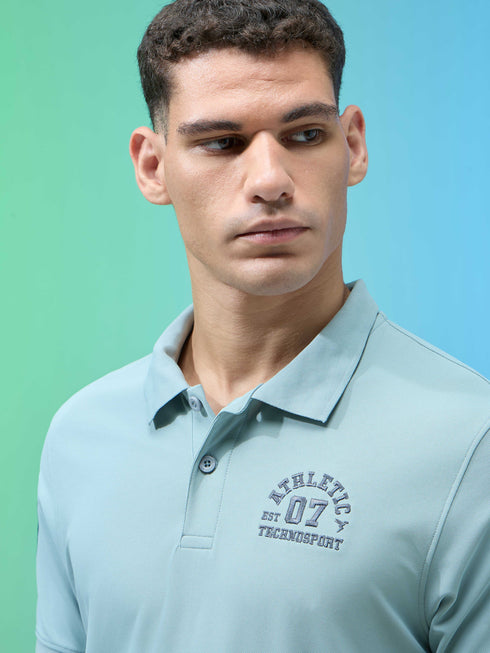 Men Solid Slim Fit Polo Sports T-shirt with MATPIQ
