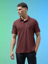 Men Solid Slim Fit Polo Sports T-shirt with MATPIQ
