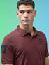 Men Solid Slim Fit Polo Sports T-shirt with MATPIQ