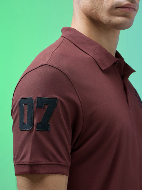 Men Solid Slim Fit Polo Sports T-shirt with MATPIQ
