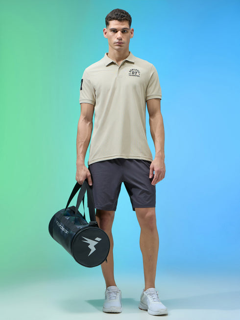 Men Solid Slim Fit Polo Sports T-shirt with MATPIQ