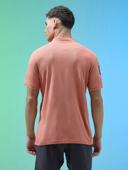 Men Solid Slim Fit Polo Sports T-shirt with MATPIQ