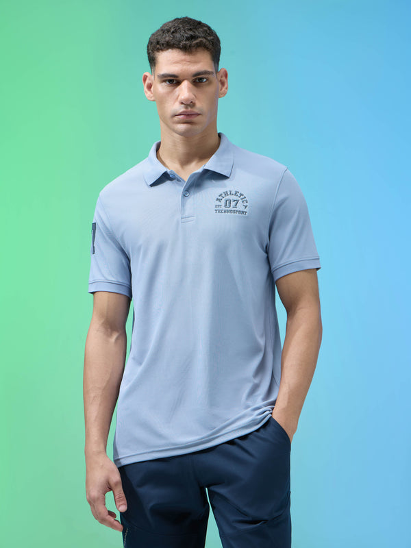 Men Solid Slim Fit Polo Sports T-shirt with MATPIQ
