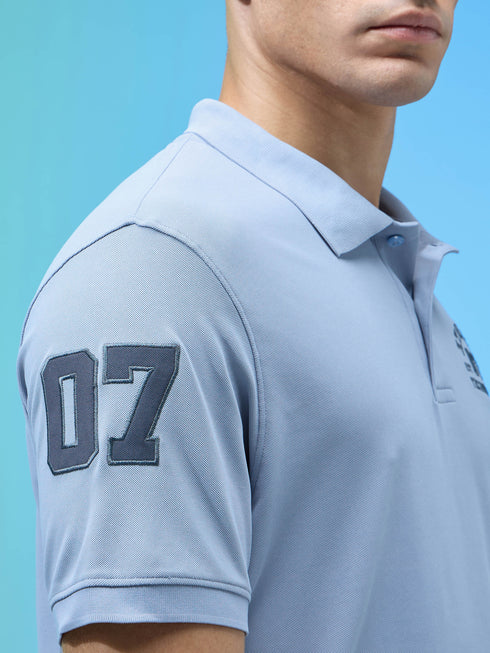 Men Solid Slim Fit Polo Sports T-shirt with MATPIQ