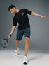 Men Typography Printed Oversized Round Neck Sports T-shirt with MATPIQ
