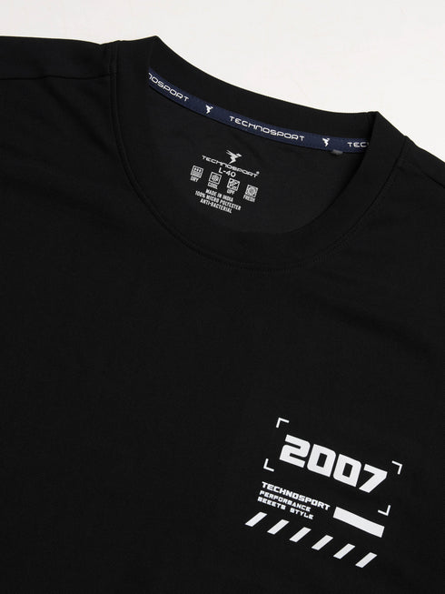 Men Typography Printed Oversized Round Neck Sports T-shirt with MATPIQ