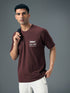 Men Typography Printed Oversized Round Neck Sports T-shirt with MATPIQ