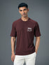 Men Typography Printed Oversized Round Neck Sports T-shirt with MATPIQ