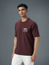 Men Typography Printed Oversized Round Neck Sports T-shirt with MATPIQ
