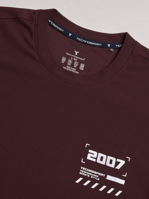Men Typography Printed Oversized Round Neck Sports T-shirt with MATPIQ