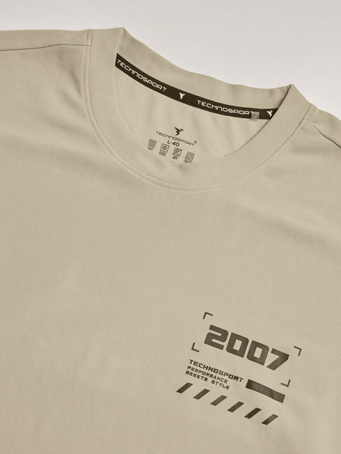 Men Typography Printed Oversized Round Neck Sports T-shirt with MATPIQ