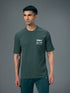 Men Typography Printed Oversized Round Neck Sports T-shirt with MATPIQ