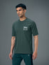 Men Typography Printed Oversized Round Neck Sports T-shirt with MATPIQ