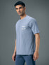 Men Typography Printed Oversized Round Neck Sports T-shirt with MATPIQ