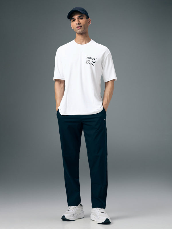 Men Typography Printed Oversized Round Neck Sports T-shirt with MATPIQ