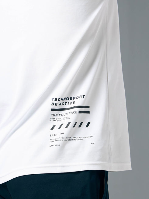 Men Typography Printed Oversized Round Neck Sports T-shirt with MATPIQ