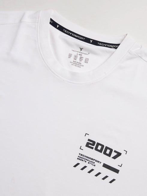 Men Typography Printed Oversized Round Neck Sports T-shirt with MATPIQ