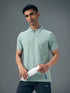 Men Jacquard Slim Fit Polo Sports T-shirt with MATPIQ