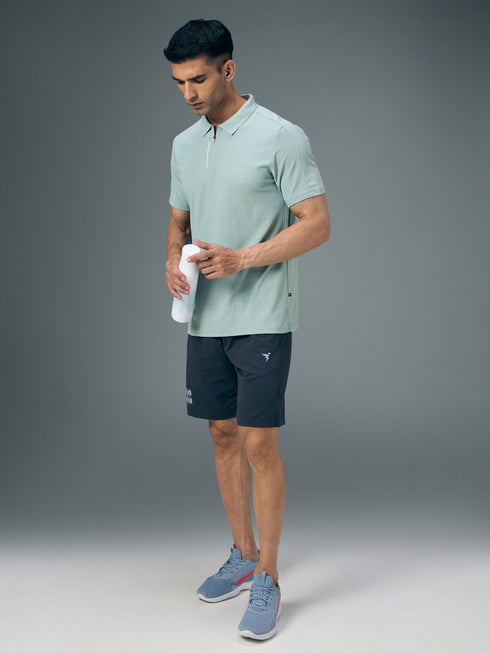 Men Jacquard Slim Fit Polo Sports T-shirt with MATPIQ