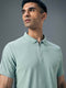 Men Jacquard Slim Fit Polo Sports T-shirt with MATPIQ
