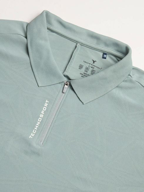 Men Jacquard Slim Fit Polo Sports T-shirt with MATPIQ