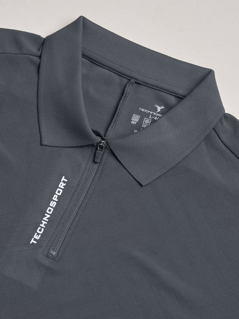 Men Jacquard Slim Fit Polo Sports T-shirt with MATPIQ