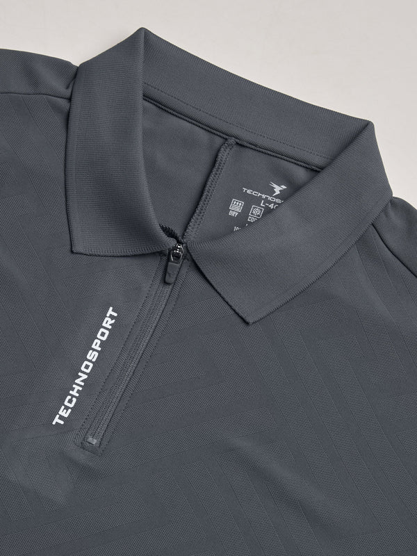 Men Jacquard Slim Fit Polo Sports T-shirt with MATPIQ