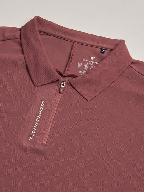 Men Jacquard Slim Fit Polo Sports T-shirt with MATPIQ