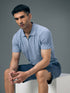 Men Jacquard Slim Fit Polo Sports T-shirt with MATPIQ