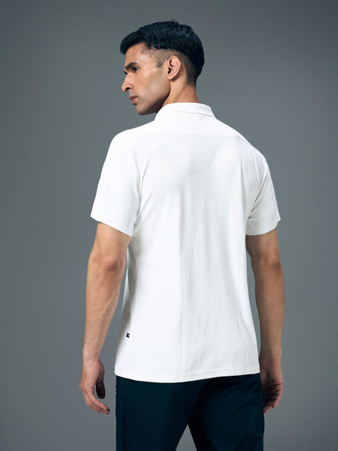 Men Jacquard Slim Fit Polo Sports T-shirt with MATPIQ