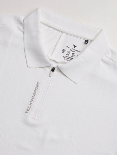 Men Jacquard Slim Fit Polo Sports T-shirt with MATPIQ