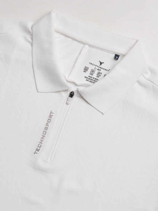 Men Jacquard Slim Fit Polo Sports T-shirt with MATPIQ
