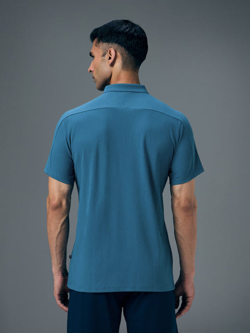 Men Jacquard Slim Fit Polo Sports T-shirt with MATPIQ