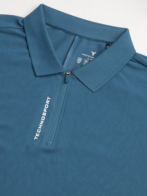 Men Jacquard Slim Fit Polo Sports T-shirt with MATPIQ