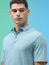 Men Jacquard Slim Fit Polo Sports T-shirt with COTFLEX