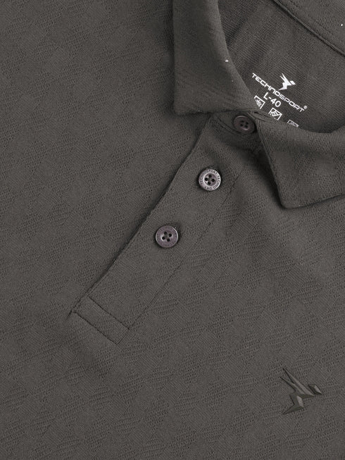 Men Jacquard Slim Fit Polo Sports T-shirt with COTFLEX