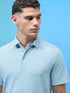 Men Jacquard Slim Fit Polo Sports T-shirt with COTFLEX
