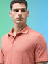 Men Jacquard Slim Fit Polo Sports T-shirt with COTFLEX