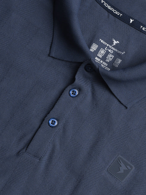 Men Jacquard Slim Fit Polo Sports T-shirt with COTFLEX