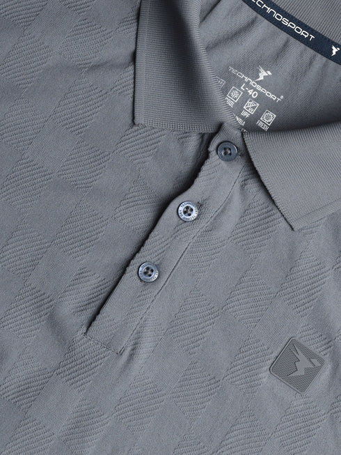 Men Jacquard Slim Fit Polo Sports T-shirt with COTFLEX