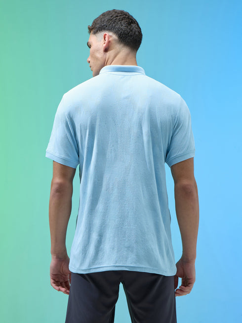 Men Jacquard Slim Fit Polo Sports T-shirt with COTFLEX