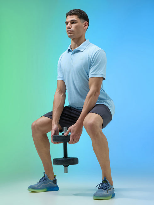 Men Jacquard Slim Fit Polo Sports T-shirt with COTFLEX