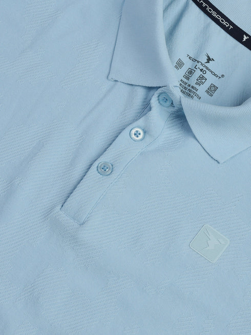 Men Jacquard Slim Fit Polo Sports T-shirt with COTFLEX